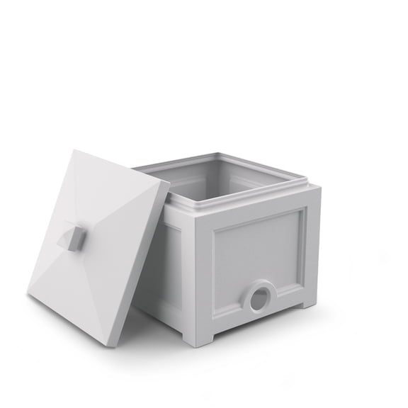 Mayne Fairfield White 100ft Hideaway Garden Hose Bin