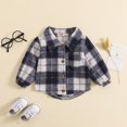 thumbnail image 2 of Kids Toddler Baby Boys Autumn Winter Shirt Jacket Plaid Cotton Long Sleeve Button Down Boys Coat Clothes Outwear for 6-12 Months, 2 of 7