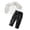 White, variant on LYMAYTER 1-6Y Toddler Girls Long Sleeve Polka Dot Mesh Tops Leather Pants 2PCS Baby Spring Fall Clothing Set with Belt