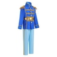 thumbnail image 3 of FYMNSI Boy Prince Costume Carnival Cosplay Fancy Dress Up Medieval Royal Prince King Knight Outfits Top Pants Crown Scepter Set 8-10 Years L Blue Scepter, 3 of 7
