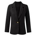 thumbnail image 3 of Women's Button Pockets Cardigan Formal Suit Long Sleeve Lapels Business Jacket Coat plus Size Womens Outdoor Vest Business Casual Jacket Western Fashion Womens Anorak Jacket Womens Denim Jackets, 3 of 6