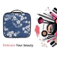 thumbnail image 6 of FORMRS Travel Makeup Bag Large Capacity Train Case Cosmetic Organizer with Adjustable Dividers, Floral Ocean Waves, 6 of 8