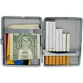 thumbnail image 7 of Black Faux Croco Leather Covered (Holds 20-100mm) Silver-tone Cigarette / Card Case QGM4999, 7 of 7
