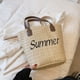 thumbnail image 5 of Bolso de mano con forma de cubo para mujer, bolsos de viaje tejidos a la moda, bolso de playa informal hecho a mano Sywqhk Para Estrenar, 5 of 8