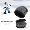 thumbnail image 3 of Viworld Winter Beanie Hat Scarf Set Warm Knit Hat Thick Knit Skull Cap For Men Women, Grey, 3 of 8