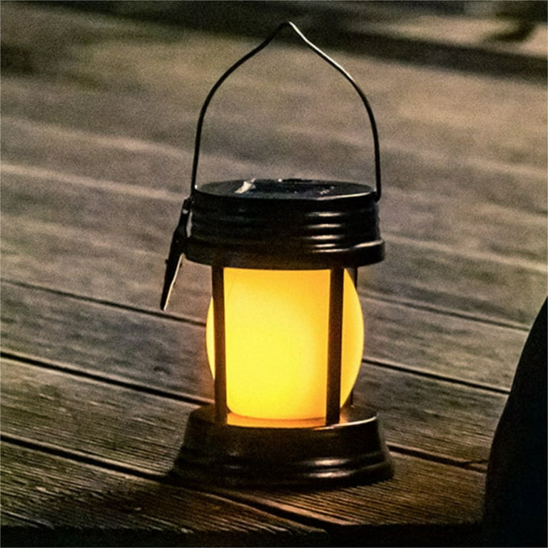 Sports Outdoors Camping Hiking Retro LED Outdoor Camping Lights Solar  Lantern Portable Flame Lamp Solar Induction Horse Lamp Brown 