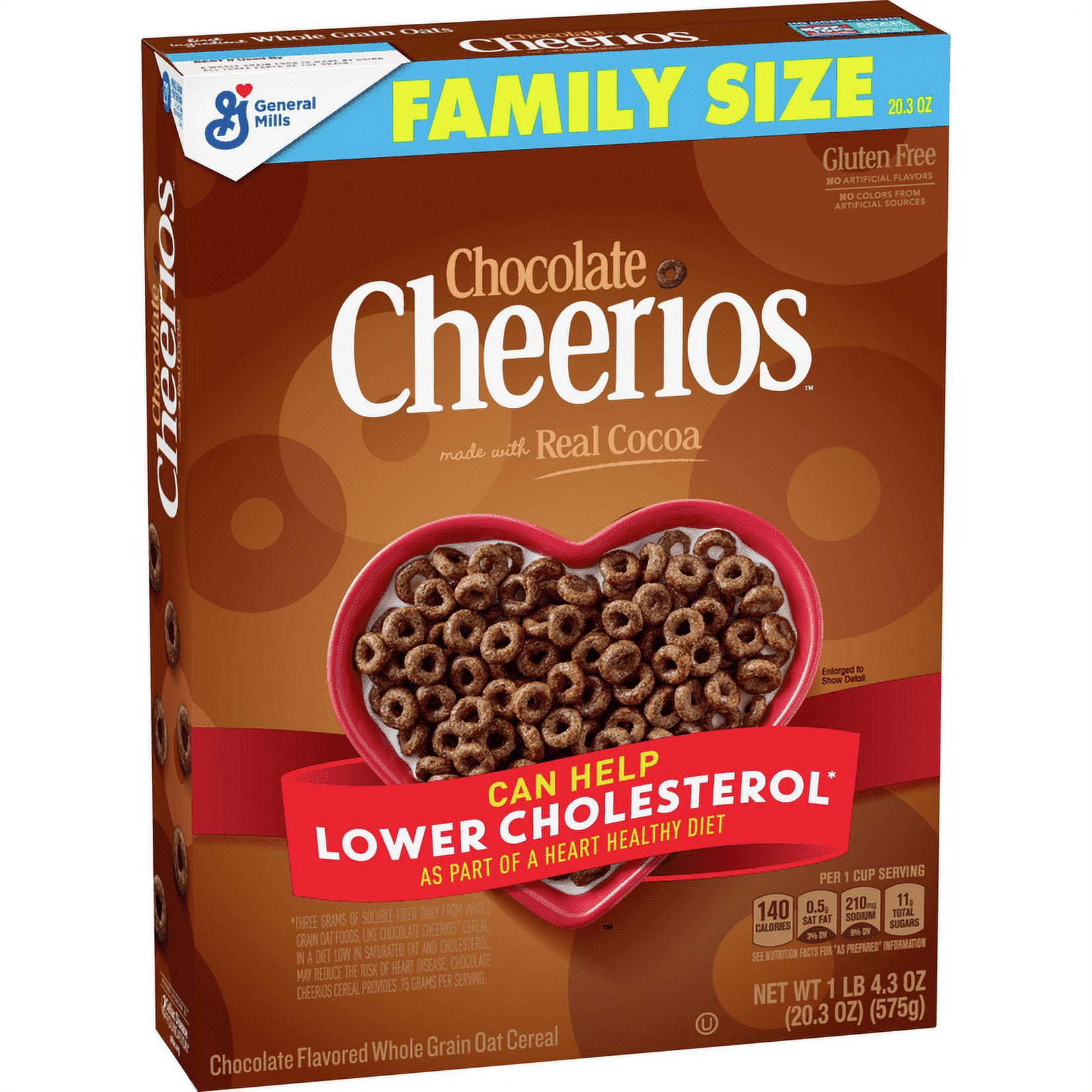 Chocolate Cheerios Breakfast Cereal with Oats, Gluten Free, 20.3 oz