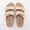 MULTI BEIG, variant on Women's Woven Fabric Double Buckle Slide Sandals, Cork Footbed Boho Summer Shoes