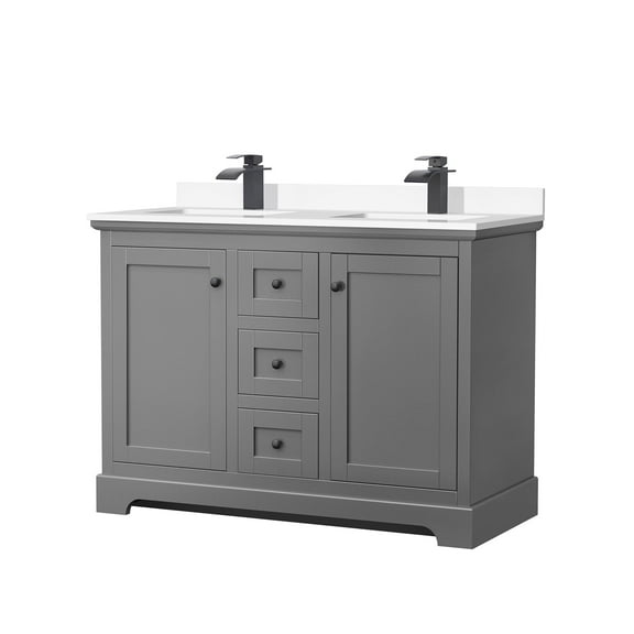 Wyndham Collection Wcv232348d-Vca-Mxx Avery 48" Free Standing Double Basin Vanity Set -