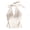White, variant on Women Tops Halter Neck Beaded Faux Pearls Camisole Soft Stretchy Loose Fit Solid Color Knitting Tops Work Party Wear