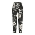 thumbnail image 4 of Roncen Women's Floral Print Jogger Pants - Elastic Waist Casual Trousers with Cuffed Hem & Functional Pockets, 4 of 5