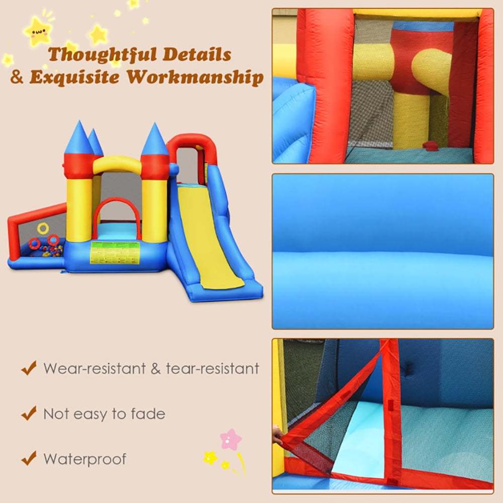 Aimee Lii Inflatable Bounce House with Basketball Rim and 780W Blower, Playhouse for Kids Outdoor