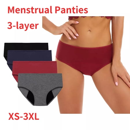 Noyal 2 Pack Physiological Panties For Women Cotton Leak Proof Period Briefs Menstrual Underwear