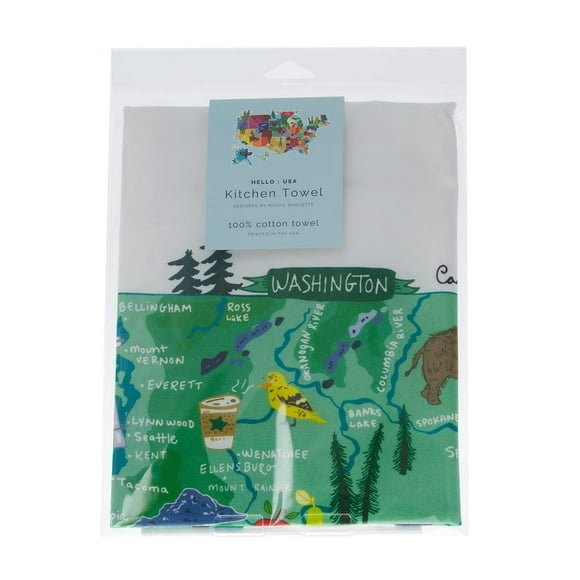 Allport Editions Hello : Washington Serviette de Cuisine - Serviette de Cuisine 100 % Coton