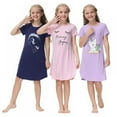 thumbnail image 7 of 5-14T SILVERCELL Girls Nightgowns Short Sleeve Cute Cartoon Print Pajama Sleep Dress For Kids Homerwear, 7 of 7