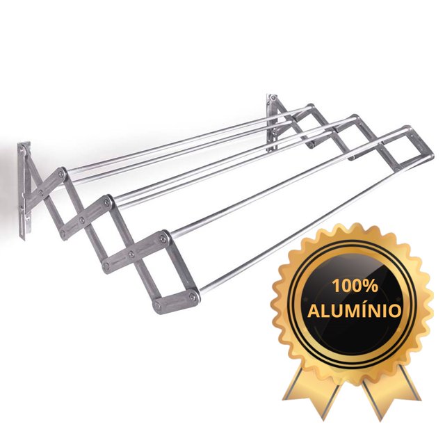 Tendedero Acordeón de Pared 100% Aluminio Resistente Varios Tamaños No se Oxida Deng Xun unisex