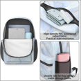 thumbnail image 4 of 17 Inch Lightweight Backpack,PVC Waterproof Oxford Fabric, Ergonomically Designed, with Large Capacity, Aqua Blue Watercolor, 4 of 5