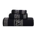 thumbnail image 2 of Superior Athens 3-Piece Cotton Greek Scroll Towel Set, Black-Chrome, 2 of 9
