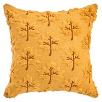 Unique Bargains Maple Leaves Embroidery Throw Pillow Covers Yellow 18" x 18"