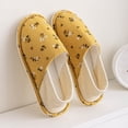 thumbnail image 2 of Memory Foam Slipper Flats for Women Winter Warm Thin Soft Confinement Shoes Soft Sole Maternity House Slippers Comfort Lightweight Yellow 5-5.5, 2 of 5