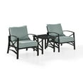 thumbnail image 4 of Crosley Furniture Kaplan 3 Pc Outdoor Seating Set With Mist Cushion - Two Chairs, Side Table, 4 of 8
