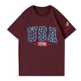 thumbnail image 3 of Women's 250th Anniversary USA Shirt Patriotic American Flag Graphic Tee 4th of July Independence Day Top, 3 of 5