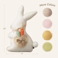 thumbnail image 2 of Phantoscope Happy Easter Throw Pillow, Linen Rabbit Shaped Decorative Pillow with Bow & Removable Carrot, Off White Easter Cushion for Couch Sofa Bed Chair, 20" x 11", 2 of 6