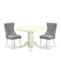 East West Furniture 3 Piece Dinette Set Consists of a Round Kitchen Table with Pedestal