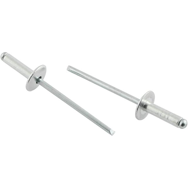 HJ Garden 60pcs 1/8 x 1/2 Inch (3.2x12mm) Large Flange Aluminum Blind Rivet Self-Plugging Open End Decorating Fastener Nails Pop Rivets