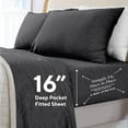 thumbnail image 4 of Sleepdown Jersey Knit Twin XL Sheets 3pc|100% T-Shirt Cotton Blend Super Soft Breathable Jersey Sheets|Stretchy Comfy All Season Jersey Bedding Sheets & Pillowcases|Extra Deep Pocket Sheets, Charcoal, 4 of 8