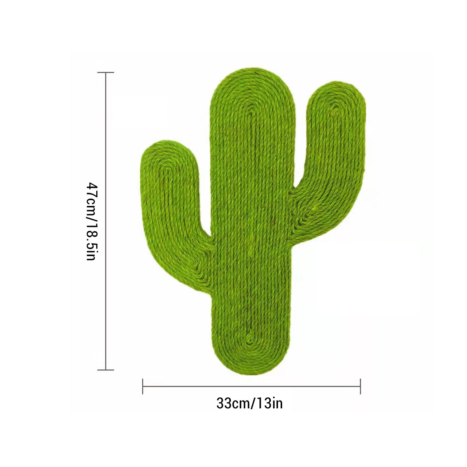 BIMZUC Cactus Cat Scratching Pad Suction Cup Sisal Scratch Mat Furniture Protector Wall Mounted Space Saving Toy (18.11 inches / 46 cm)