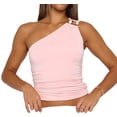 thumbnail image 2 of Summer Halter Tops for Women Deep V Neck Crop Tank Top Backless Tankini Top Pink S, 2 of 8