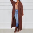 thumbnail image 2 of Vedolay Women's Cardigan Sweaters Open Front Sweater Knit Cardigan with Pockets Coffee,L, 2 of 5