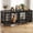Black, variant on YOKWOK 78 Inch Dog Crate Furniture for Large Dogs with Sturdy Removable Divider, Extra Large Double Doors Dog Kennel Furniture,Thick Wooden Dog cage Furniture, Brown