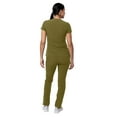 thumbnail image 2 of Adar Addition Go-Higher Scrub Set For Women - Notched V-Neck Scrub Top & Skinny Cargo Scrub Pants - A9600 - Martini Olive - M, 2 of 7