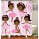 thumbnail image 3 of Juego de 4 cortinas de ducha afroamericanas con diseño de rosas en azul real, decoración de baño con diseño de mariposas florales, mujer afroamericana, niña negra, cortina de ducha de tela, 3 of 7
