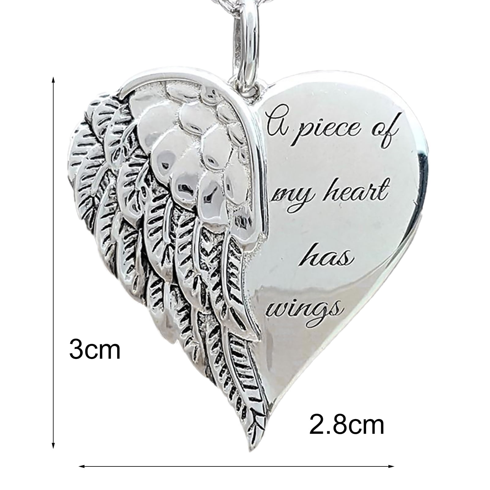 a piece of my heart has wings necklace