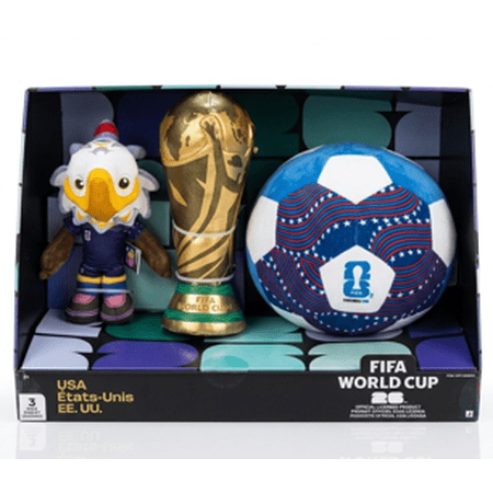FIFA World Cup 2026 USA Collector Set with Mascot Plush, Soccer Ball Plush & Trophy