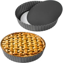Pie Dish 2 Packs Deep Pie Tins 11’’, Non-Stick Tart Pans With Removable Bottom, Carbon Steel Fluted Round Tart Quiche Pie Pans Baking Dish Accessories(27cm)
