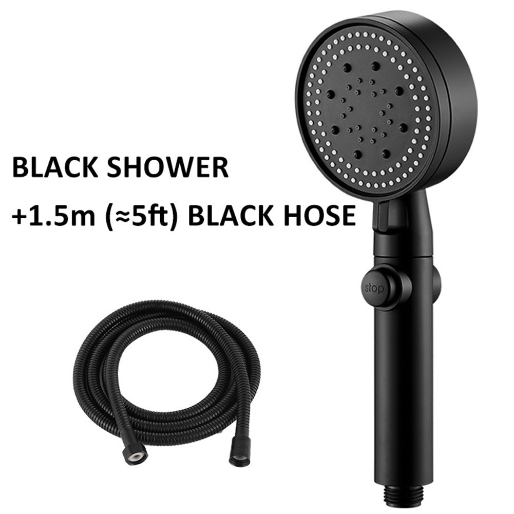 High Pressure Bath Shower Head 5 Mode Large Chrome Handset Heads Water Saving