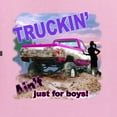 thumbnail image 2 of Wild Bobby, Truckin Ain't Just For Boys, Cars and Trucks, Unisex Crewneck Graphic Sweatshirt, Light Pink, Medium, 2 of 4