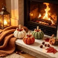 thumbnail image 5 of Cififendec Thanksgiving Knitted Pumpkin Set of 3, 3.94", Hand Woven Fabric Pumpkin Decor for Fireplace Mantel Tabletop Indoor Home Decor, 5 of 6