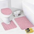 thumbnail image 4 of 4Pcs Elegant Clear Faux Gold Glitter Stripes Pattern Shower Curtain Sets, Bathroom Set Decor with Non-Slip Bath Mat, Toilet Lid Rug and Contour Mat, 72 x 72inch, 4 of 8