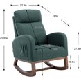 thumbnail image 2 of BISHE Modern Rocking Chair with Wood Legs and Side Pocket, Glider Recliner Armchair with High Back, Comfortable Accent Chair for Nursery, Living Room, Bedroom(Emerald), 2 of 9