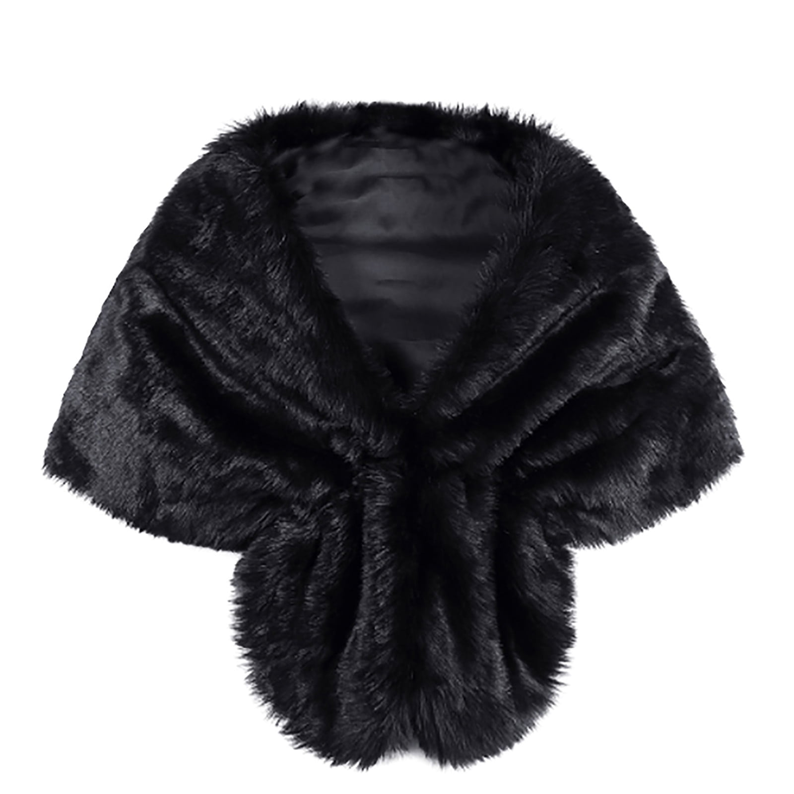 black fur shawl for dress faux wrap bridal wedding stole, XL / Black Keep it classy and cute Black Coast Faux Fur Wrap