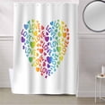 thumbnail image 5 of Fabric Shower Curtain, Rainbow Gradient Love Heart Bathroom Curtain with 12 Hooks Waterproof No Bad Odor Machine Washable Bath Curtains for Bathroom, Spa Room, Background Cloth, 72"x72", 5 of 6