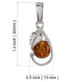 thumbnail image 3 of Sterling Silver and Baltic Honey Amber Leaf Pendant, 3 of 5