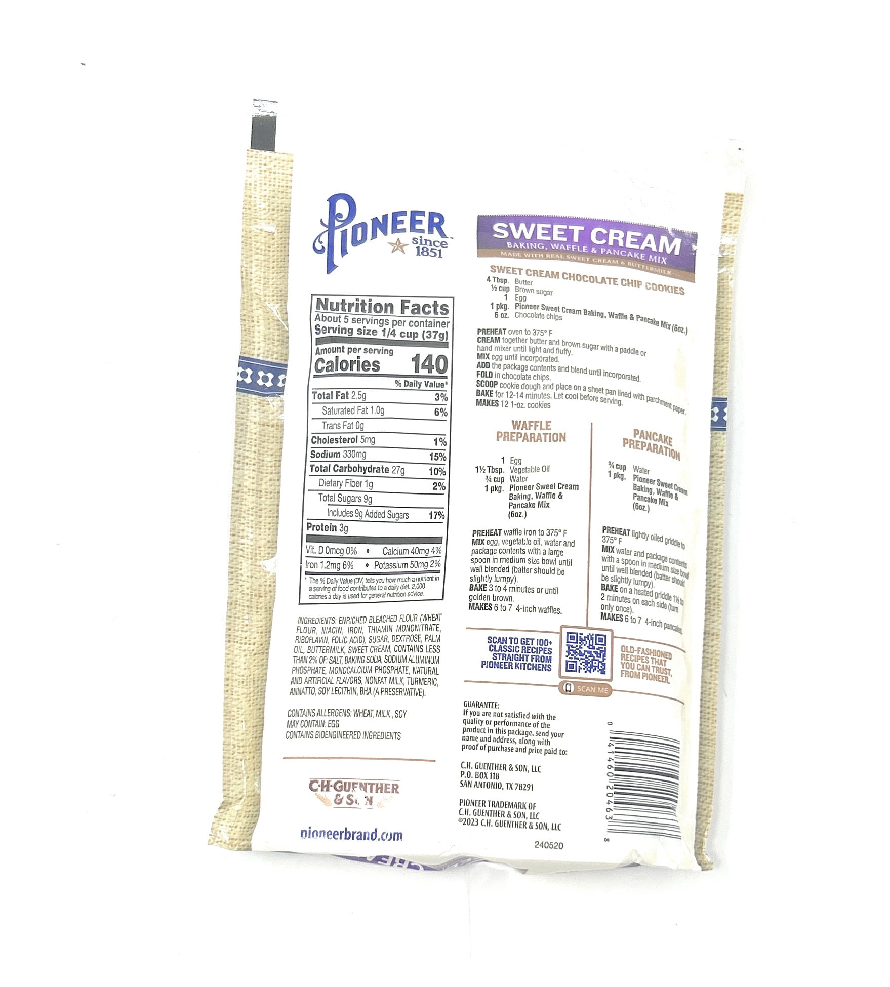 Pioneer Sweet Cream Waffle & Pancake Mix 6oz - pack of 6
