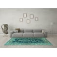 thumbnail image 3 of Ahgly Company Indoor Rectangle Persian Turquoise Blue Traditional Area Rugs, 7' x 10', 3 of 4