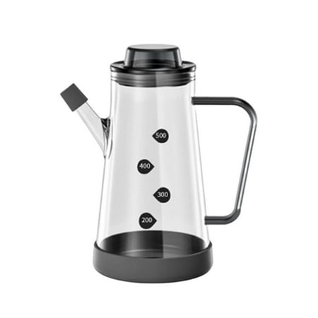 

Glass Olive Oil Dispenser Easy Pouring Spout Container Transparent Cooking Tool Seasoning Bottle Olive Oil Bottle for Kitchen Cooking 500ML Grey